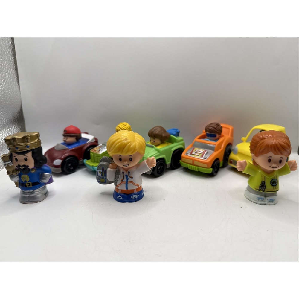 Fisher-Price Little People Lot of 8, 5 Cars, 3 People